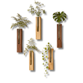 Wall-mounted wooden propagation vase
